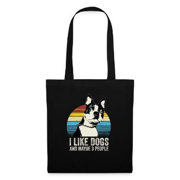 I Like Dogs and Maybe 3 People - Pet Lovers Funny - Tote Bag - black - Front