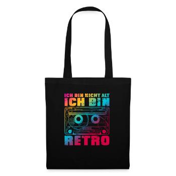 Ich bin nicht alt ich bin retro Bunt - Stoffbeutel - Schwarz - Vorne