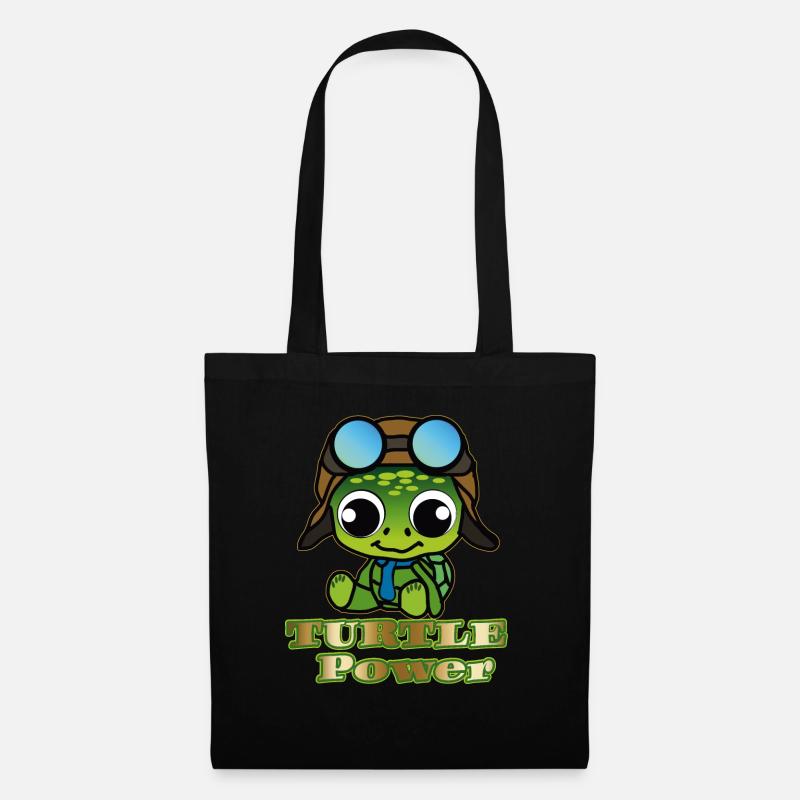 Turtle Power - Stoffbeutel - Schwarz