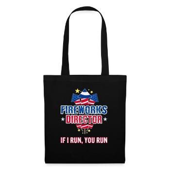 Directeur de feux d’artifice Si je cours, vous courez - 4 juillet - Sac en tissu - noir - Devant