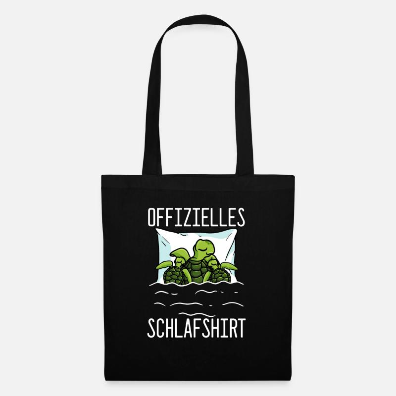 Offizielles Schlafshirt Schildkröte Schlafanzug - Stoffbeutel - Schwarz