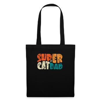Super Cat Dad for the Best Cat Dad Ever Retro - Tote Bag - black - Front