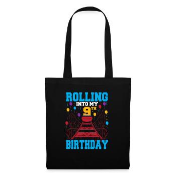 Rolling Into My 9th Birthday Amusement Park Roller - Tote Bag - black - Front