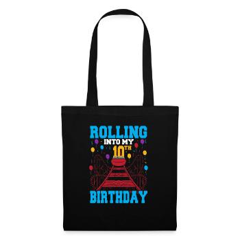 Rolling Into My 10th Birthday Amusement Park Roll - Tote Bag - black - Front