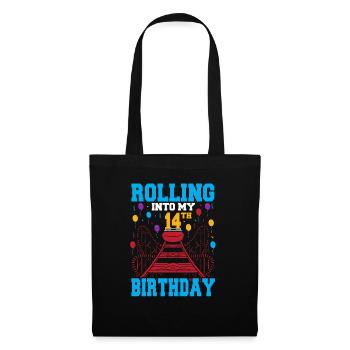Rolling Into My 14th Birthday Amusement Park Roll - Tote Bag - black - Front