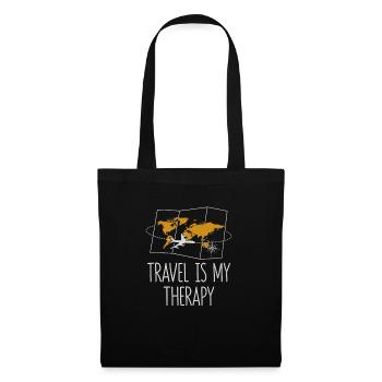 Le voyage est ma thérapie Voyage Voyage Vacances Exploration - Sac en tissu - noir - Devant