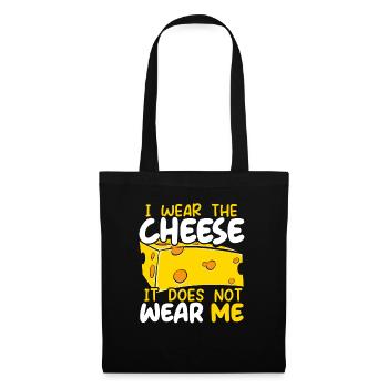 Je porte le fromage Il ne me porte pas de nourriture au fromage - Sac en tissu - noir - Devant