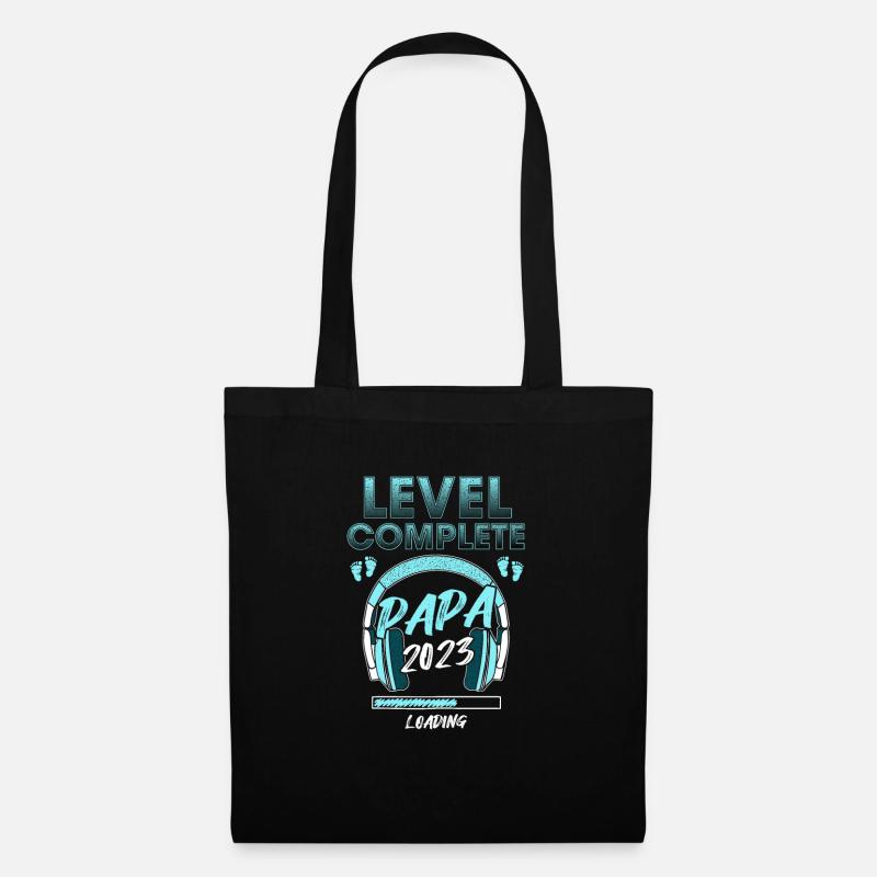 Level Complete PAPA 2023 Loading Werdender Papa - Stoffbeutel - Schwarz