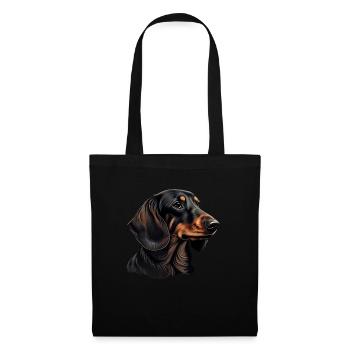 Rauhaardackel Dachshund Hund Hunde Welpe Dackel - Stoffbeutel - Schwarz - Vorne
