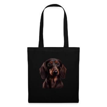 Rauhaardackel Dachshund Hund Hunde Welpe Dackel - Stoffbeutel - Schwarz - Vorne