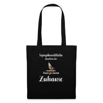 Nymphensittich I Papagei Kakadu Motiv für Vogel - Stoffbeutel - Schwarz - Vorne