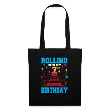 Theme Park Vacation Boy Rolling Into My 7th Birthd - Tote Bag - black - Front