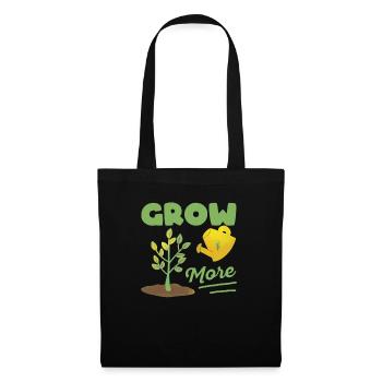 Grow More Funny Gardening Farmer Planter Flower - Tote Bag - black - Front