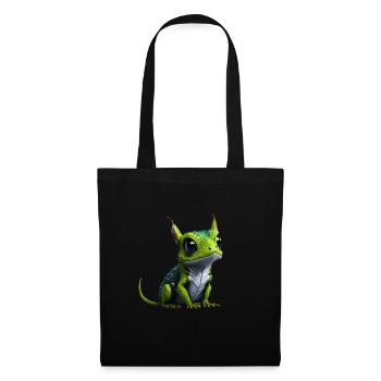 Gamer's Perfect Illustration - Cute Colorful Gekko - Stoffbeutel - Schwarz - Vorne