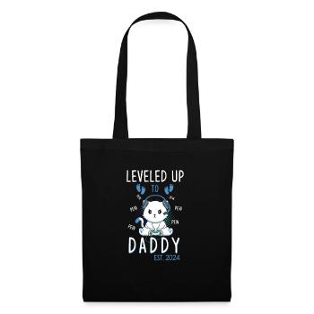 Leveled Up To Daddy Est. 2023 Gaming Cat - Tote Bag - black - Front