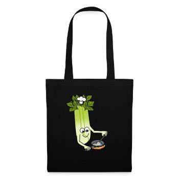 Celery Chef Ironic Cute Leek Vegetables - Tote Bag - black - Front