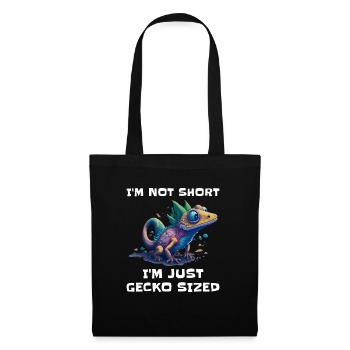 "I'm Not Short, I'm Just Gecko Sized" Cute Gecko - Tote Bag - black - Front