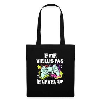Papa Gamer Cadeau Gaming Vintage Jeux Vidéo Geek - Sac en tissu - noir - Devant