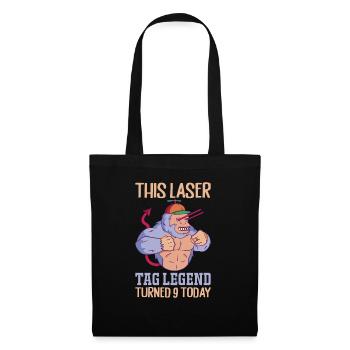 Laser Tag Legend Children 9th Birthday Gorilla - Tote Bag - black - Front