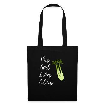 Alimentation saine : un dicton ironique dit qu'une - Sac en tissu - noir - Devant