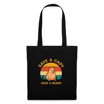 Journée mondiale des animaux Capybara Rétro sur le bien-être animal - Sac en tissu - noir - Devant