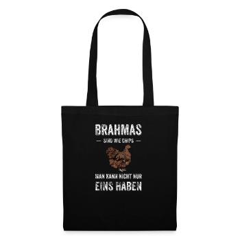 Brahma Hühner I Chicken Geflügel Motiv für - Stoffbeutel - Schwarz - Vorne