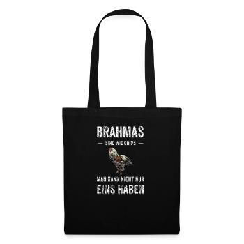 Brahma Hühner I Chicken Geflügel Motiv für - Stoffbeutel - Schwarz - Vorne
