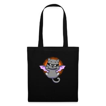 Black Cat With Bat Wing Kitten Halloween - Tote Bag - black - Front