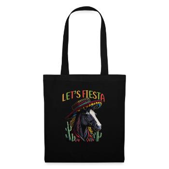 Cinco de Mayo Pferd Mexikanisch Let's Fiesta Pferd - Stoffbeutel - Schwarz - Vorne