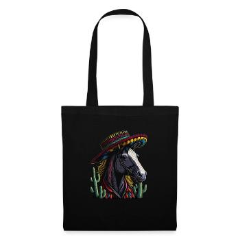 Cinco de Mayo Horse à la mexicaine avec Sombrero - Sac en tissu - noir - Devant