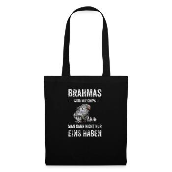 Brahma Hühner I Chicken Geflügel Motiv für - Stoffbeutel - Schwarz - Vorne