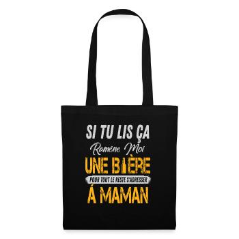 humour fête des pères apéro bière papa citation - Sac en tissu - noir - Devant
