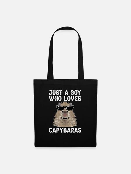 Capybara Nagetier - Stoffbeutel - Schwarz