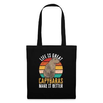 Rongeur Capybara - Sac en tissu - noir - Devant