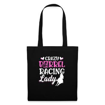 Crazy Barrel Racing Lady Horse Rodeo Western Barre - Tote Bag - black - Front