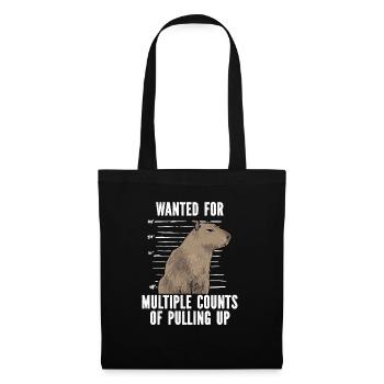 Capybara Nagetier - Stoffbeutel - Schwarz - Vorne