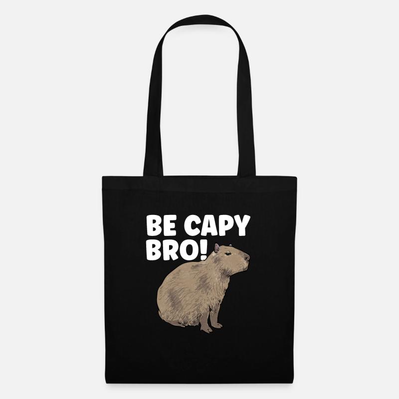 Capybara Nagetier - Stoffbeutel - Schwarz