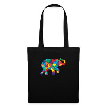 Low Poly Elephant Geometry Elephant - Tote Bag - black - Front