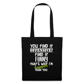You Find It Offensive I Find It Funny - Sac en tissu - noir - Devant