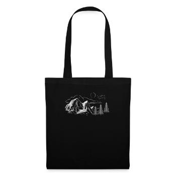 Montagne, Forêt, Camping, Géocaching, Randonnée pédestre, Chasse - Sac en tissu - noir - Devant