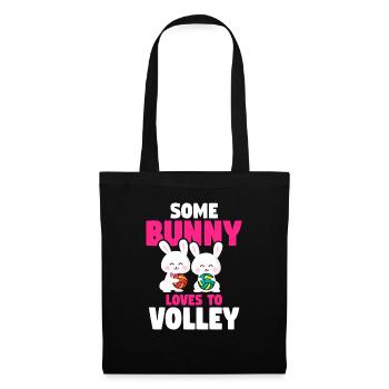 Ostern Volleyball Hase Ferien Kaninchen Sport - Stoffbeutel - Schwarz - Vorne