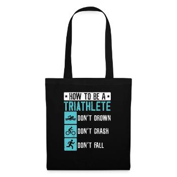 Triathlon Athlet Triathlet Schwimmen Radfahren Laufen - Stoffbeutel - Schwarz - Vorne