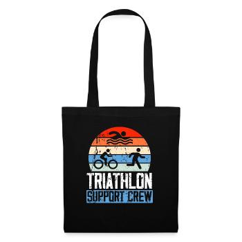 Triathlon Athlet Triathlet Schwimmen Radfahren Laufen - Stoffbeutel - Schwarz - Vorne