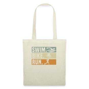 Triathlon Athlet Triathlet Schwimmen Radfahren Laufen - Stoffbeutel - Natur - Vorne