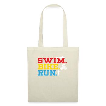 Triathlon Athlet Triathlet Schwimmen Radfahren Laufen - Stoffbeutel - Natur - Vorne