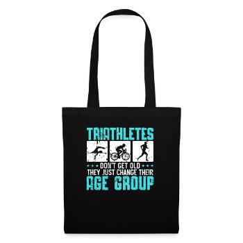 Triathlon Athlet Triathlet Schwimmen Radfahren Laufen - Stoffbeutel - Schwarz - Vorne