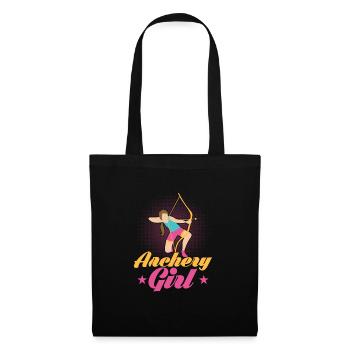 Archery Girl Bow & Arrows Target Archer - Stoffbeutel - Schwarz - Vorne