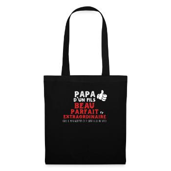 Super Papa de fils Design Special Fete - Sac en tissu - noir - Devant