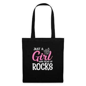 Juste une fille qui ramasse des minéraux rocheux - Sac en tissu - noir - Devant