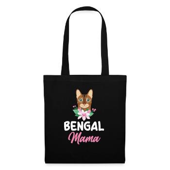 Katze Bengalkatze - Stoffbeutel - Schwarz - Vorne